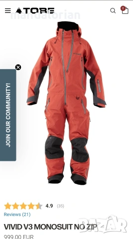 TOBE Vivid V3 Monosuit No Zip ski snowboard 