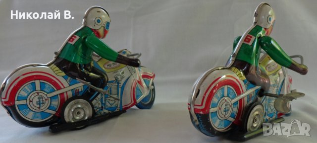 Ретро детски метални играчки мотоциклети с механизъм Made in China 602 N26 употребявани, снимка 6 - Колекции - 37470554