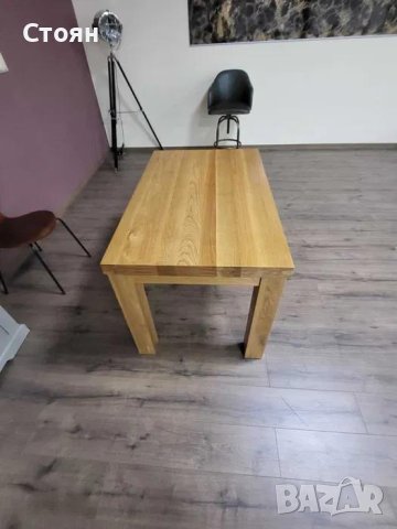 Малка дървена трапезна маса от 100 % дъб, снимка 10 - Маси - 43171541