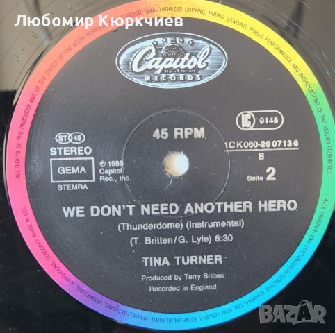 Tina Turner - Another Hiro / 1985, снимка 4 - Грамофонни плочи - 39742039
