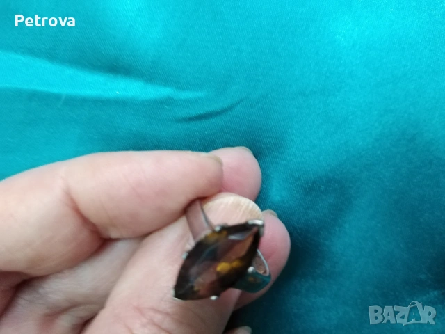 Сребърен пръстен с гранат