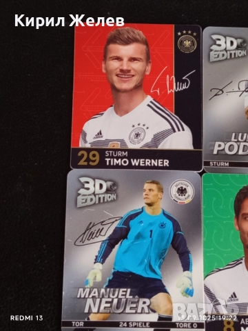 Колекционерски картички на футболисти ТИМО ВЕРНЕР,МАНУЕЛ НОЕР,МАТС ХУМЕЛС 51010, снимка 2 - Колекции - 51703783