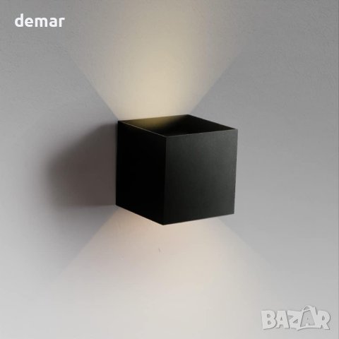 Aisilan LED стенна лампа, Черна модерна 3000K, IP65 Водоустойчива