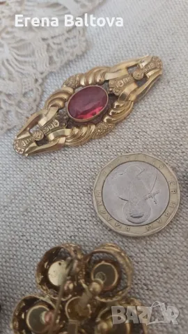 🌸🪷🌸 Брошка   обеци стъкло Яблонекс  Чехословакия, снимка 4 - Други - 47775911