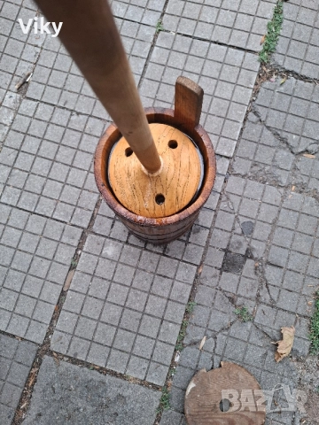 стара дървена бучка за биене на мляко за масло, снимка 10 - Антикварни и старинни предмети - 51586924