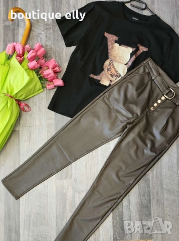 кожен панталон с лека вата Л размер