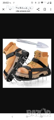 Аераторни обувки за тревни площи Ohuhu с лопата от неръждаема стомана, аераторни обувки за 

, снимка 3 - Други - 50578062