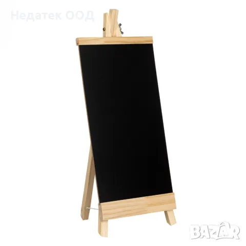 Дъска, Декоративна, За тебеширени маркери, Статив,  Дървен, 18x40 см