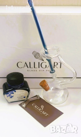 Изящна стъклена писалка и мастилница CALLIGART