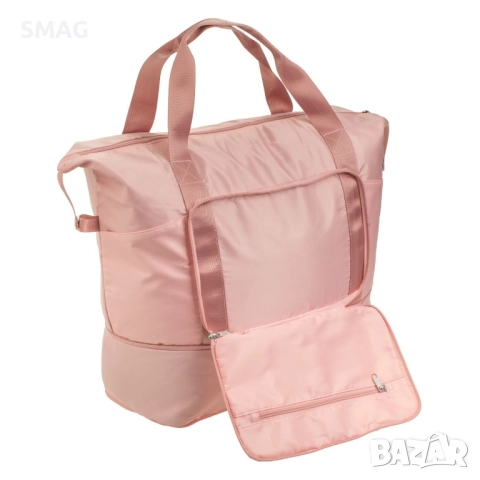 Сгъваема пътна чанта сак, розова с отделения, 42 л._1239402, снимка 4 - Сакове - 52277961