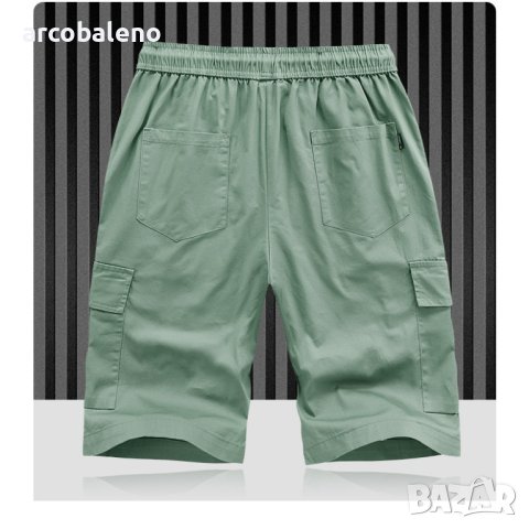 Мъжки карго къси панталони с джоб с шнур и еластична талия, 4цвята, снимка 9 - Къси панталони - 40540502