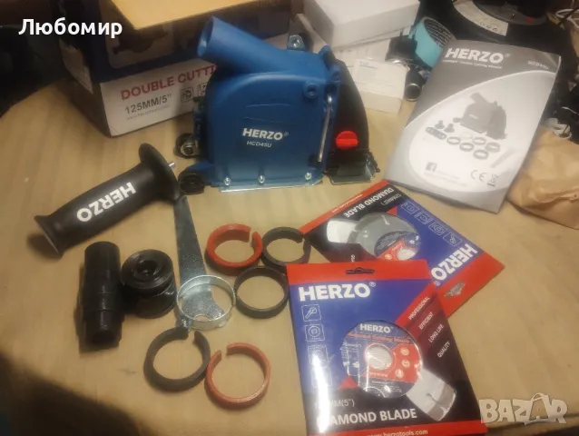 HERZO HCD45U 5"(125MM) режещ капак за прах с двойно острие за ъглошлайф с аксесоари, снимка 2 - Други инструменти - 48941526