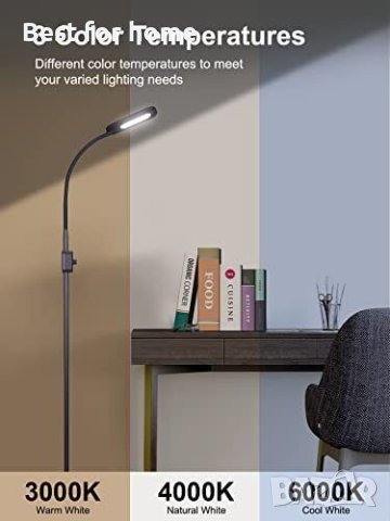 AUKEY LED подова лампа, 3 цветни режима и 20 димируеми нива, снимка 2 - Други - 40395852