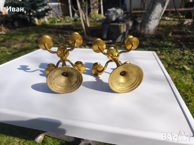 малък месингов свещник , снимка 3 - Декорация за дома - 53562617