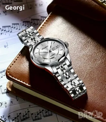 Елегантен, Класически, Луксозен и Стилен механичен часовник DIANPAI*Класик и бяло злато!, снимка 5 - Мъжки - 49425003