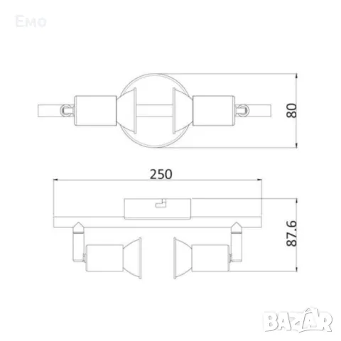 Спот  Jess, GU10 1 x 50W Подходящи за дом или офис, снимка 6 - Лампи за таван - 48030734
