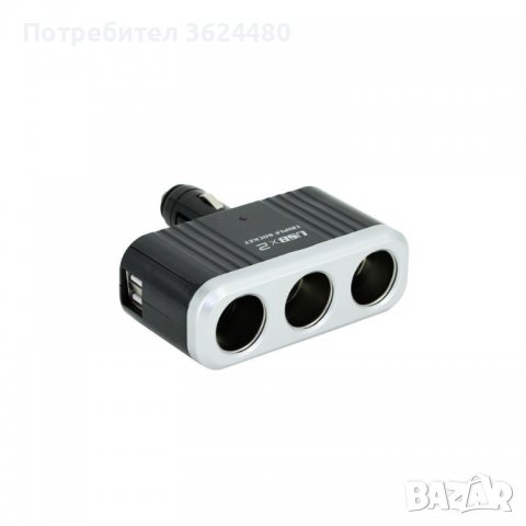 00016 Разклонител за запалка на автомобил с 3 гнезда и USB изходи, снимка 3 - Аксесоари и консумативи - 37292505