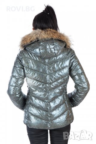 Зимно дамско яке – 4117 качулка с естествен пух от лисица, снимка 10 - Якета - 38268654