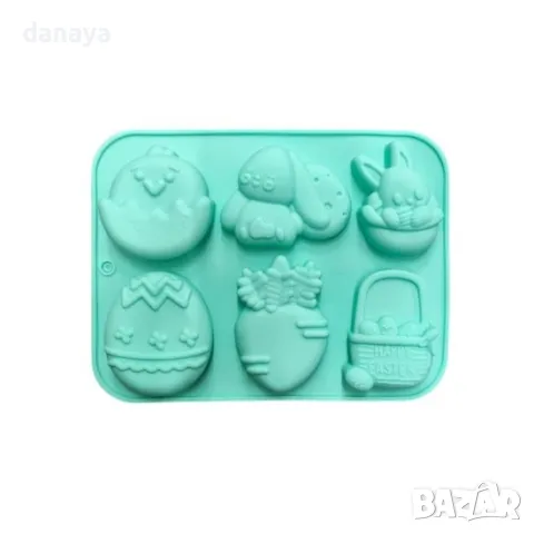 5855 Великденска силиконова форма Happy Easter, 6 гнезда, снимка 5 - Форми - 49930185