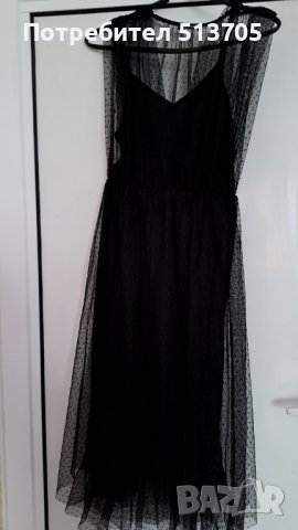 Черна рокля с тюл