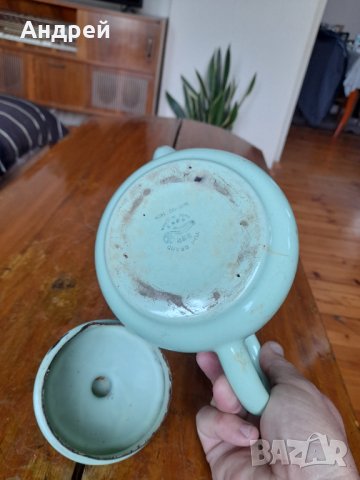 Стар емайлиран чайник #42, снимка 6 - Други ценни предмети - 43156023