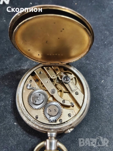 Швейцарски СРЕБЪРЕН джобен часовник 1901г. с позлата - 10 РУБИНА - ПРОМОЦИЯ, снимка 9 - Джобни - 48366603