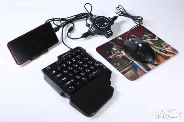 Геймърска мишка и клавиатура за телефон, смартфон, таблет - комплект VIDGES адаптер за PUBG COD mobi, снимка 1 - Селфи стикове, аксесоари - 43747809