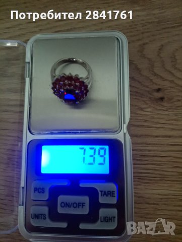Сребърен пръстен с гранати, снимка 6 - Пръстени - 43354139