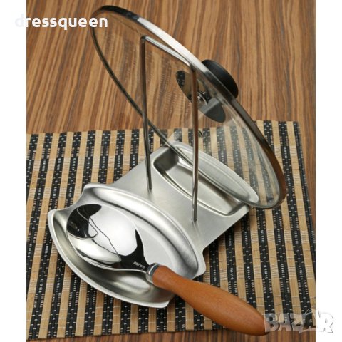 Метална самостояща поставка за капаци и прибори за готвене, снимка 2 - Други - 44014763