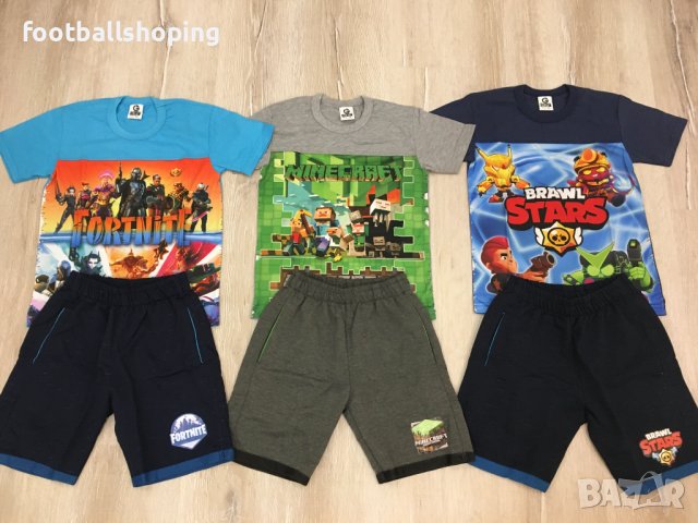 Детски къси екипи Brawl Stars,Fortnite и Minecraft унисекс, снимка 2 - Детски комплекти - 34089610
