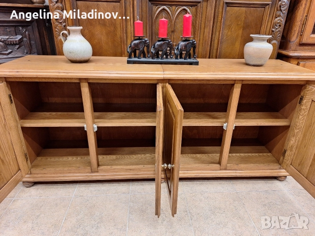 Луксозен комод, скрин, бюфет, шкаф дъб, снимка 6 - Шкафове - 52711960