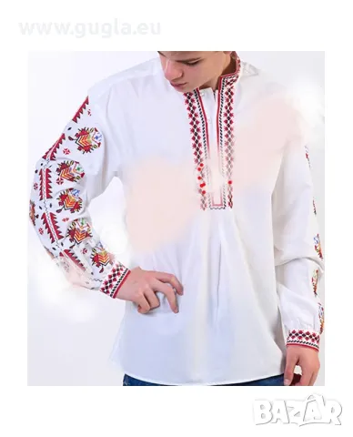 Мъжка кенарена с бродерия шевици, снимка 2 - Ризи - 50317071