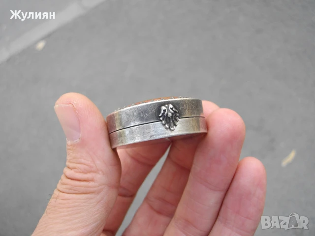 СТАРА ПОСРЕБРЕНА КУТИЙКА ЗА ХАПЧЕТА , снимка 3 - Антикварни и старинни предмети - 51204161