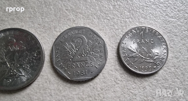 Франция. Колекция .Френски франк . 14 бройки. Различни монети., снимка 3 - Нумизматика и бонистика - 38878753