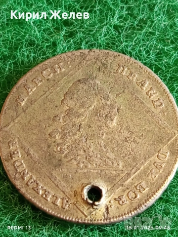 Сребърна монета 20 кройцера 1770г. Александър Бранденбург 52987, снимка 4 - Нумизматика и бонистика - 53105474