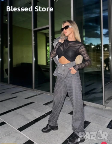 Дамски дънки с накъсан ефект 