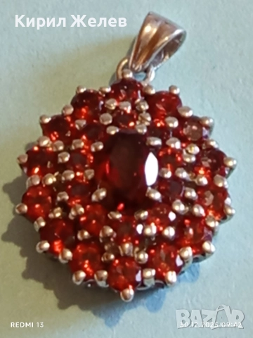 Сребърен медальон във формата на ЦВЕТЕ инкростирано с кристали СУЛТАНИТ 52568, снимка 7 - Колиета, медальони, синджири - 52933680