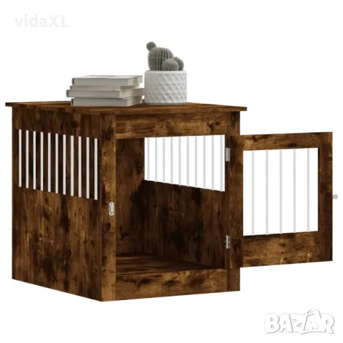 vidaXL Клетка за куче мебел, опушен дъб, 64,5x80x71см, инженерно дърво(SKU:838334), снимка 3 - Други - 49488530