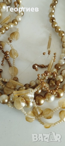 Колиета перли боядисани обици клипс,брошки., снимка 12 - Гривни - 51834024