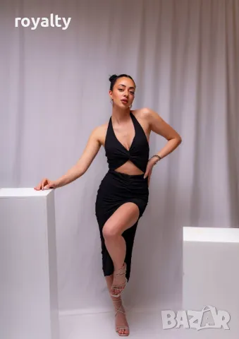 Черна елегантна дамска рокля , снимка 4 - Рокли - 50047778