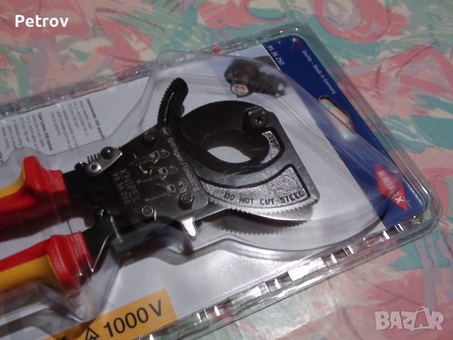 KNIPEX 95 36 250 VDE 1000 V - ЧИСТО НОВА ПРОФЕСИОНАЛНА Кабелна Ножица 32 mm / 240 mm² !! ORIGINAL !!, снимка 2 - Клещи - 40541389