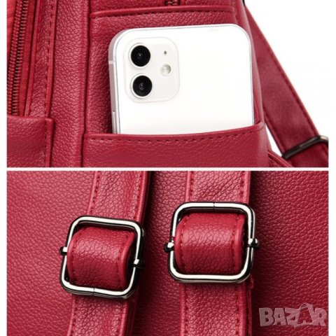 Дамска раница Red b1125, снимка 6 - Раници - 43055137