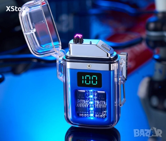 Елегантна прозрачна ветроустойчива запалка с LED светлинки, снимка 3 - Други стоки за дома - 50548465