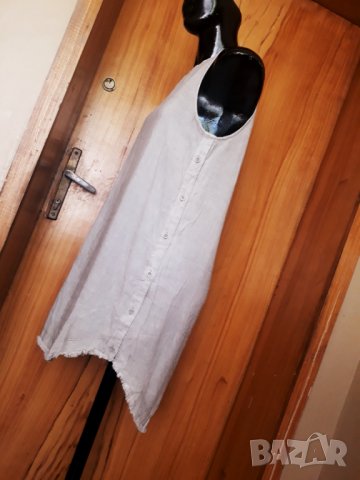 Сива широка рокля с реснички С/М, снимка 3 - Рокли - 33382133