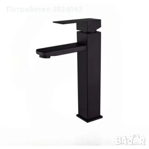 Стилен смесител за мивка за баня, неръждаема стомана, черен