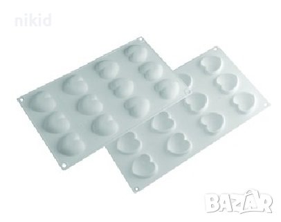 3D 12 средни сърца сърце силиконов молд форма желирани бонбони лед фондан шоколад тесто гипс, снимка 2 - Форми - 37625408