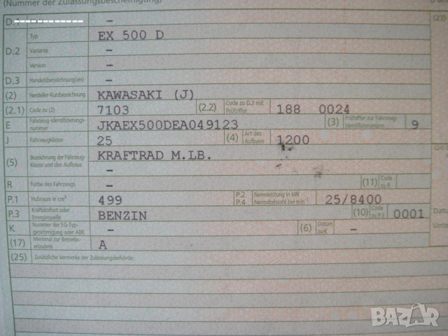 Kawasaki ЕХ 500 ГЕРМАНИЯ , снимка 14 - Мотоциклети и мототехника - 44878733