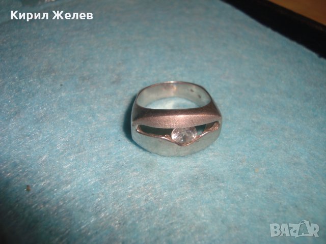 СРЕБЪРЕН СКЪПОЦЕНЕН ПРЪСТЕН ОКСИДИРАНО СРЕБРО 925 с ГОЛЯМ ФАСЕТИРАН ЮВЕЛИРНО ЦИРКОН АРТ ДЕКО 25169, снимка 2 - Пръстени - 34655602