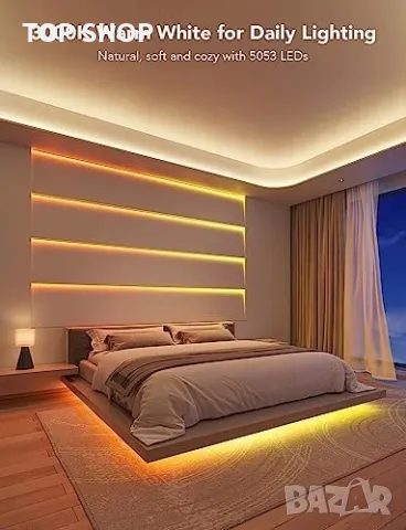 Нова 20 метра Топло бяла LED лента светлини за спалня Дом Хол Осветление, снимка 6 - Лед осветление - 49217031