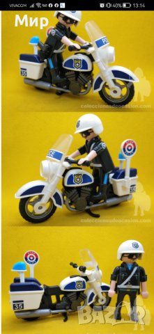 Playmobil Полицай и мотор 1987 година, снимка 3 - Конструктори - 43283206